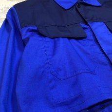 画像5: BLUE BICOLOR WORK SHORT SHIRT JACKET  / Mens L (5)