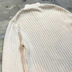 画像9: RIB KNITTING IVORY COLOR HALF ZIP SWEATER / Mens L (9)