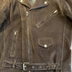 画像9: BROWN COLOR CORDUROY RIDERS DESIGN JACKET / Ladies M(36) (9)