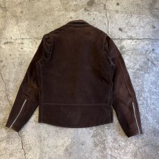 画像2: BROWN COLOR CORDUROY RIDERS DESIGN JACKET / Ladies M(36) (2)