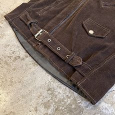 画像4: BROWN COLOR CORDUROY RIDERS DESIGN JACKET / Ladies M(36) (4)