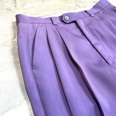 画像3: LAVENDER COLOR 2TUCK WIDE SLACKS / W31 (3)