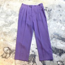 画像1: LAVENDER COLOR 2TUCK WIDE SLACKS / W31 (1)