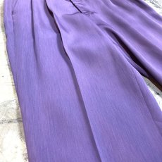 画像5: LAVENDER COLOR 2TUCK WIDE SLACKS / W31 (5)