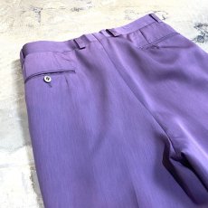 画像9: LAVENDER COLOR 2TUCK WIDE SLACKS / W31 (9)