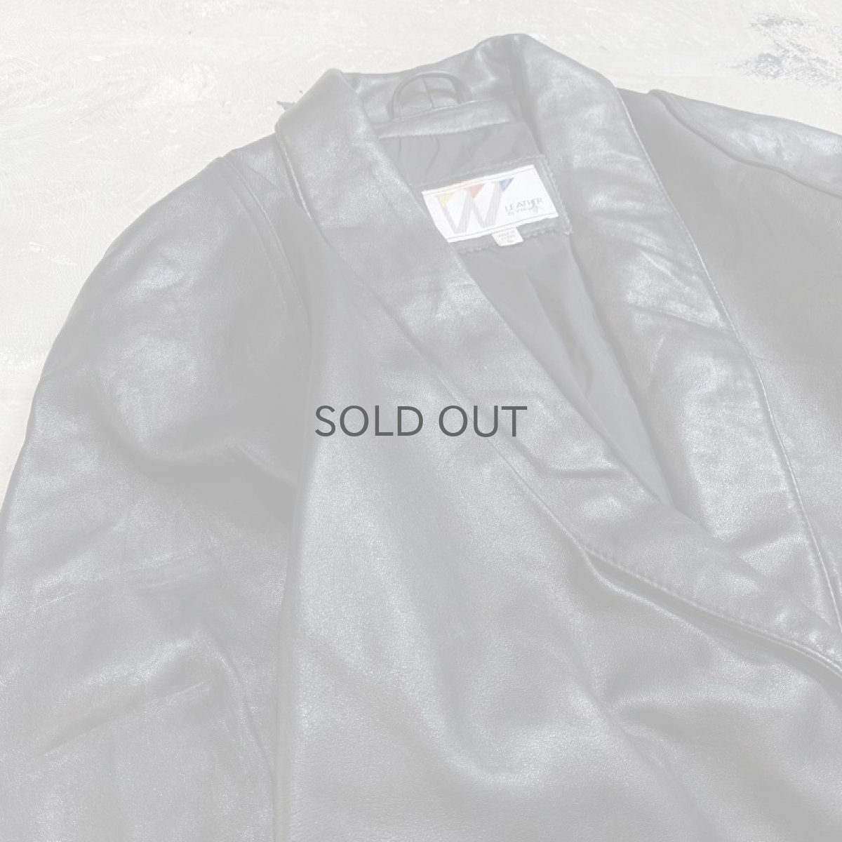 画像3: SHAWL COLLAR LEATHER MIDDLE COAT / Mens S(M) (3)