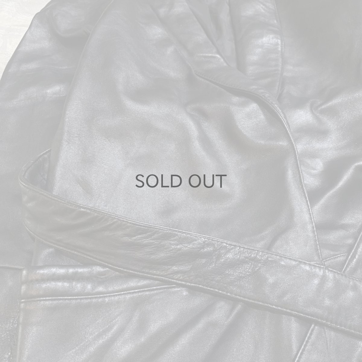 画像5: SHAWL COLLAR LEATHER MIDDLE COAT / Mens S(M) (5)