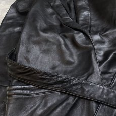 画像5: SHAWL COLLAR LEATHER MIDDLE COAT / Mens S(M) (5)