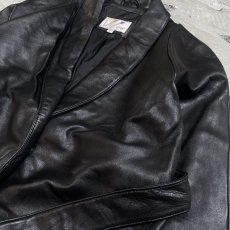 画像4: SHAWL COLLAR LEATHER MIDDLE COAT / Mens S(M) (4)