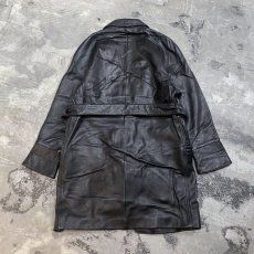 画像2: SHAWL COLLAR LEATHER MIDDLE COAT / Mens S(M) (2)