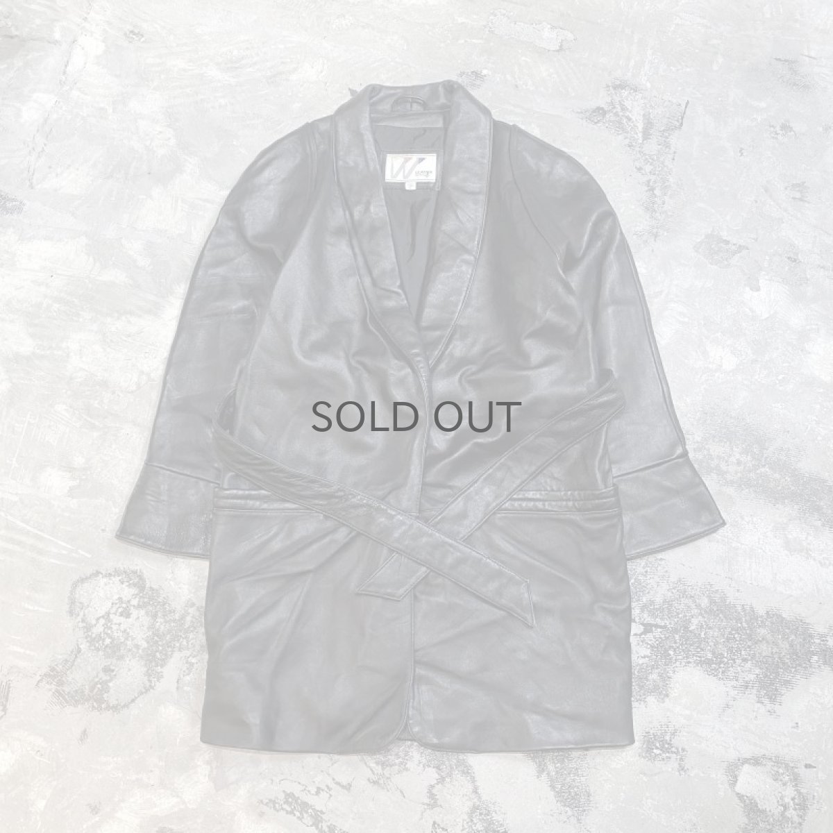 画像1: SHAWL COLLAR LEATHER MIDDLE COAT / Mens S(M) (1)