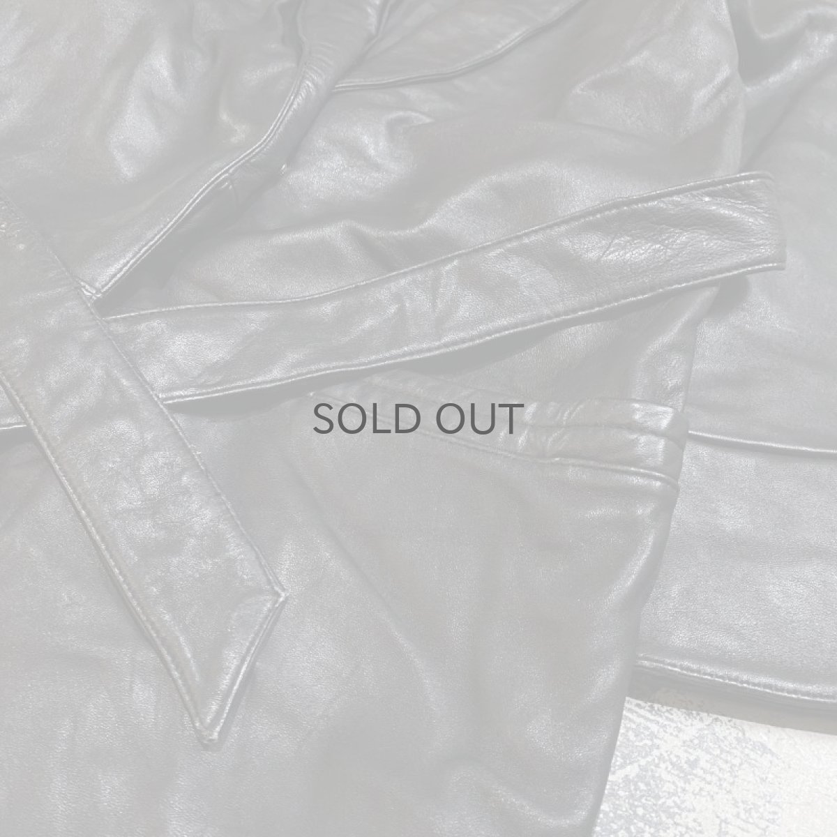 画像6: SHAWL COLLAR LEATHER MIDDLE COAT / Mens S(M) (6)