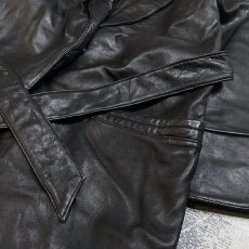 画像6: SHAWL COLLAR LEATHER MIDDLE COAT / Mens S(M) (6)