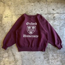 画像1: OLD FRONT PRINTED DESIGN COLLEGE COLOR L/S SWEAT / Ladies S (1)