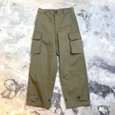 画像1: OLIVE COLOR EURO MILITARY CARGO PANTS / W30 (1)