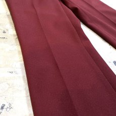 画像5: WINE RED COLOR CENTER CREASE SLACKS / W30 (5)