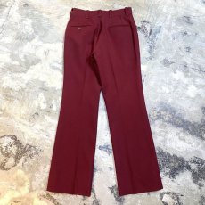 画像2: WINE RED COLOR CENTER CREASE SLACKS / W30 (2)