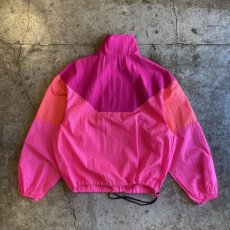 画像2: FLUORESCENT COLOR DESIGN NYLON HALF ZIP JACKET / Ladies L (2)