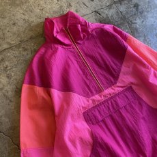 画像3: FLUORESCENT COLOR DESIGN NYLON HALF ZIP JACKET / Ladies L (3)