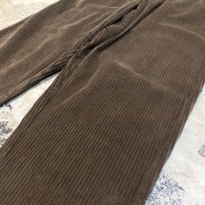 画像6: BROWN COLOR WIDE SILHOUETTE CORDUROY PANTS / W28~ (6)