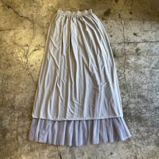 画像3: GREY COLOR TULLE FLARE DESIGN LONG SKIRT / W22~W28 (3)