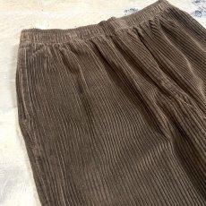 画像3: BROWN COLOR WIDE SILHOUETTE CORDUROY PANTS / W28~ (3)