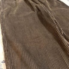 画像5: BROWN COLOR WIDE SILHOUETTE CORDUROY PANTS / W28~ (5)