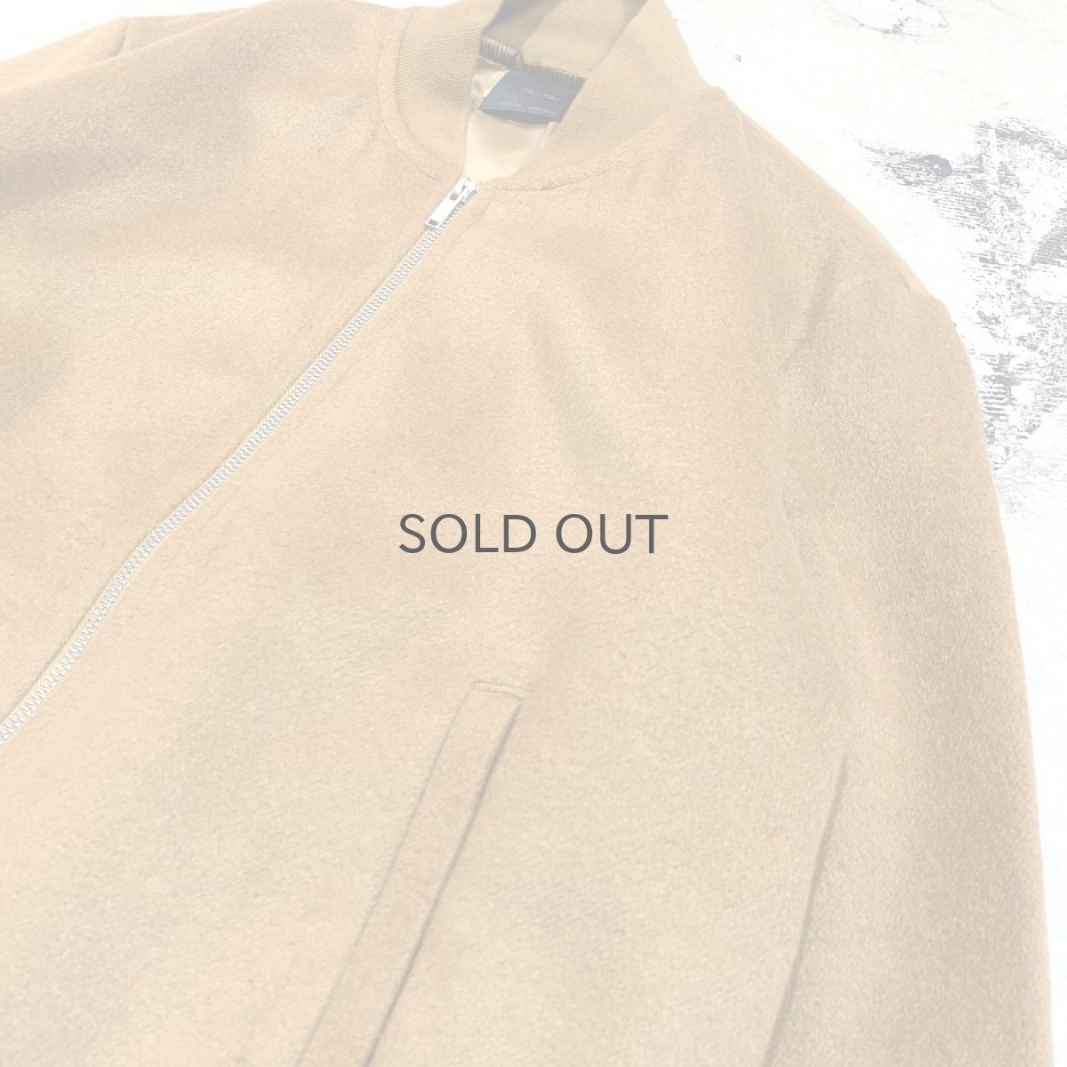 画像4: BROWN COLOR WOOL ZIP UP BOMBER JACKET / Mens S(L) (4)