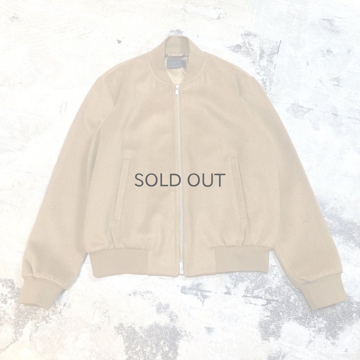 画像1: BROWN COLOR WOOL ZIP UP BOMBER JACKET / Mens S(L) (1)