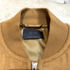 画像10: BROWN COLOR WOOL ZIP UP BOMBER JACKET / Mens S(L) (10)