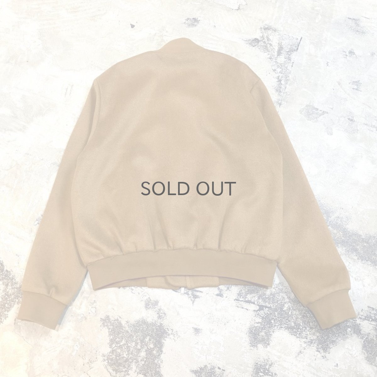 画像2: BROWN COLOR WOOL ZIP UP BOMBER JACKET / Mens S(L) (2)