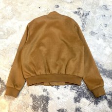 画像2: BROWN COLOR WOOL ZIP UP BOMBER JACKET / Mens S(L) (2)