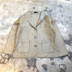 画像1: BOTANICAL STITCH LINE SHAWL COLLAR JACKET / Mens XL (1)