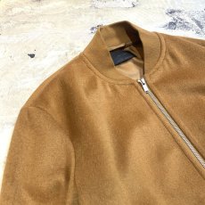 画像3: BROWN COLOR WOOL ZIP UP BOMBER JACKET / Mens S(L) (3)