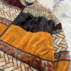 画像4: BEADS DECORATIVE PATCHWORK ZIP UP JACKET / Mens L (4)