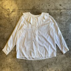 画像1: OLD COLOR DESIGN COLLAR EMBROIDERY SHIRT / Ladies M (1)