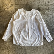 画像2: OLD COLOR DESIGN COLLAR EMBROIDERY SHIRT / Ladies M (2)