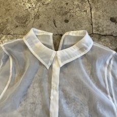 画像9: 【JILL STUART】 WHITE COLOR CUTTING DESIGN SHEER L/S SHIRT / Ladies M(FR) (9)