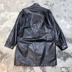 画像2: STUDS DECORATIVE LEATHER MIDDLE COAT / Mens M (2)