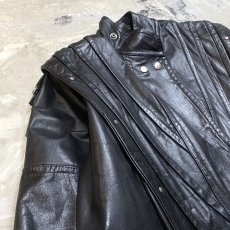 画像3: STUDS DECORATIVE LEATHER MIDDLE COAT / Mens M (3)