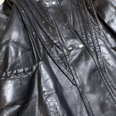 画像5: STUDS DECORATIVE LEATHER MIDDLE COAT / Mens M (5)