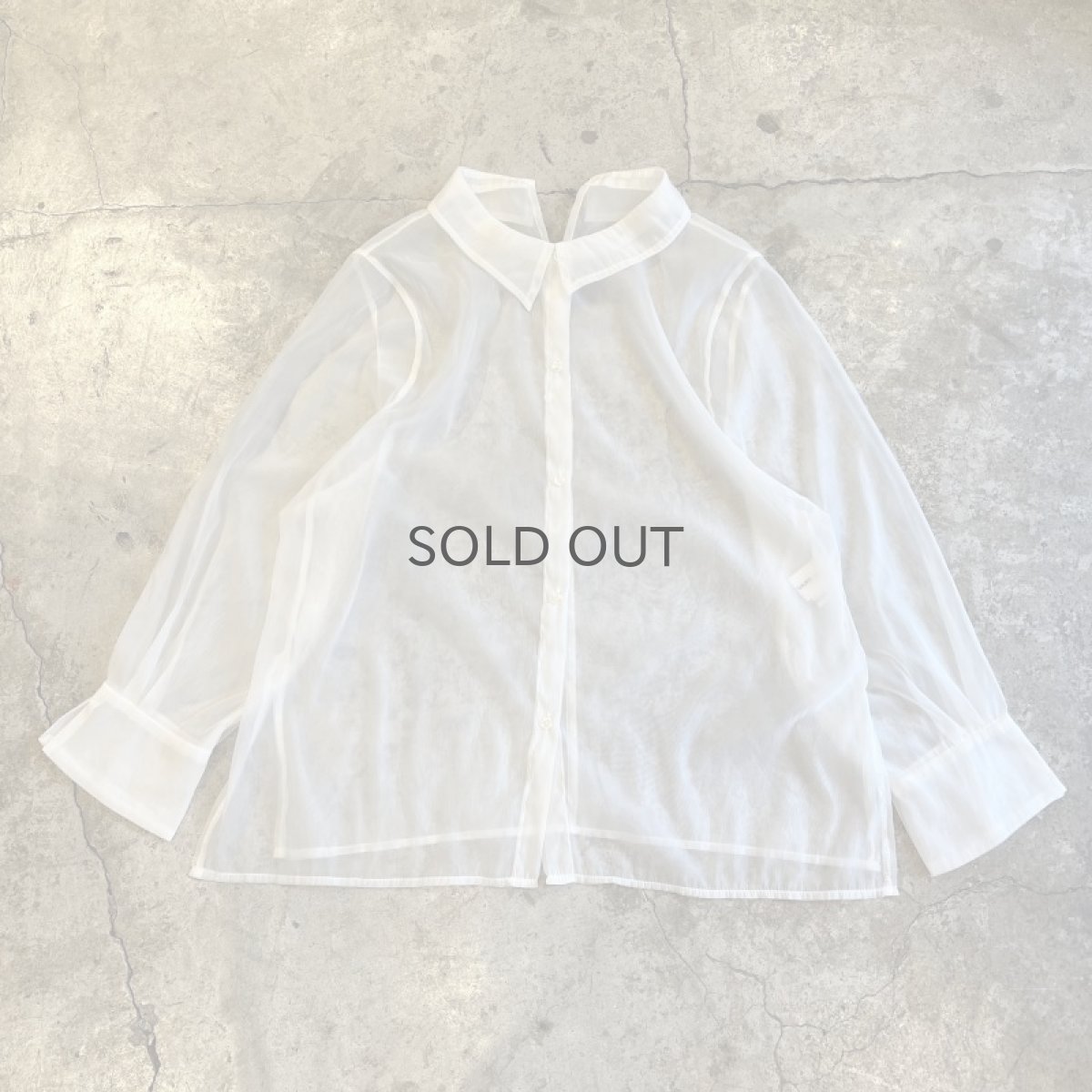 画像1: 【JILL STUART】 WHITE COLOR CUTTING DESIGN SHEER L/S SHIRT / Ladies M(FR) (1)