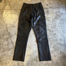 画像2: LEATHER BLACK ZIP UP DESIGN PANTS / W26(8) (2)