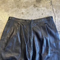 画像8: LEATHER BLACK ZIP UP DESIGN PANTS / W26(8) (8)