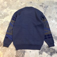 画像2: ARTISTIC BOTANICAL PATTERN KNIT SWEATER / Mens L (2)