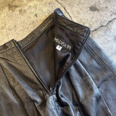 画像9: LEATHER BLACK ZIP UP DESIGN PANTS / W26(8) (9)