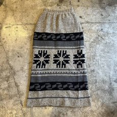 画像1: ALL OVER NATIVE PATTERN KNIT LONG DESIGN SKIRT / W23~W29 (1)