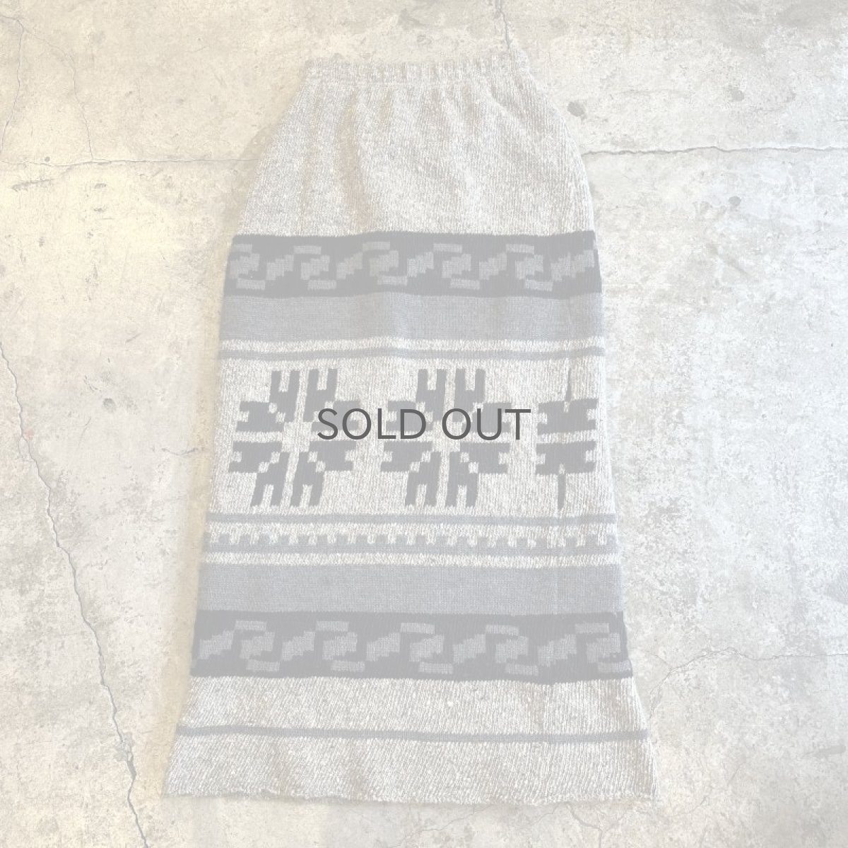 画像2: ALL OVER NATIVE PATTERN KNIT LONG DESIGN SKIRT / W23~W29 (2)