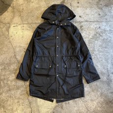 画像1: BLACK COLOR NYLON HOODIE JACKET / Ladies M (1)