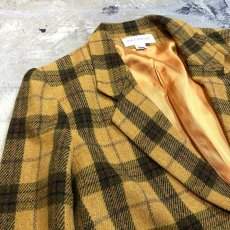 画像3: OLD CHECK PATTERN WOOL TAILORED JACKET / Mens L / MADE IN USA (3)